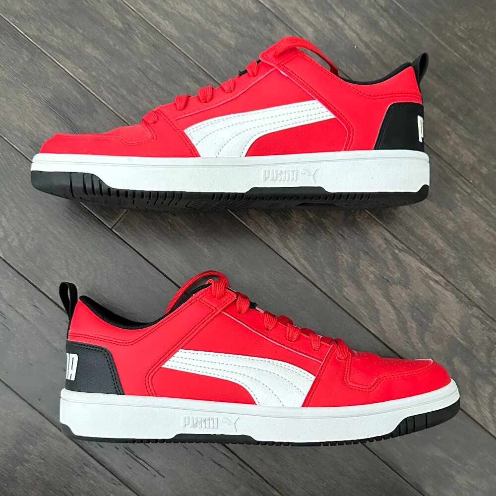 Puma Rebound Layup Lo Red, Black & White US Men's 10.5 Sneakers NWOT - Picture 7 of 12